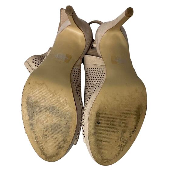 Guess Aubria Perforated Heels 10 Tan – Glam, Boho, Minimalist, Dressy - Picture 7 of 9